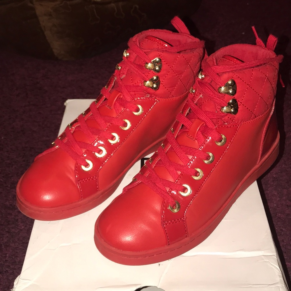 Red sneakers